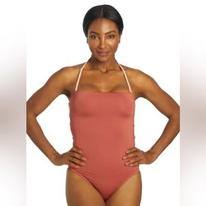 NIKE LACE-UP BANDEAU ONE PIECE SWIMSUIT  Womens Size Small NWT